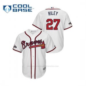 Camiseta Beisbol Hombre Atlanta Braves Austin Riley 2019 Postseason Cool Base Blanco