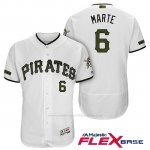 Camiseta Beisbol Hombre Pittsburgh Pirates Starling Marte Blanco 2018 1ª Alterno Flex Base