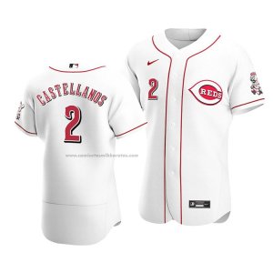 Camiseta Beisbol Hombre Cincinnati Reds Nicholas Castellanos Autentico Primera Blanco