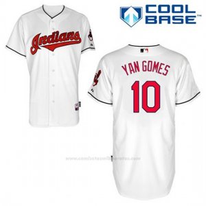 Camiseta Beisbol Hombre Cleveland Indians Yan Gomes 10 Blanco 1ª Cool Base