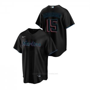 Camiseta Beisbol Hombre Miami Marlins Brian Anderson Replica Alterno Negro