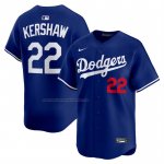 Camiseta Beisbol Hombre Los Angeles Dodgers Clayton Kershaw Alterno 2 Limited Azul