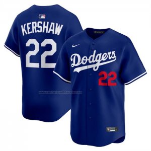 Camiseta Beisbol Hombre Los Angeles Dodgers Clayton Kershaw Alterno 2 Limited Azul
