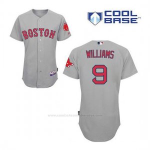Camiseta Beisbol Hombre Boston Red Sox 9 Ted Williams Gris Cool Base