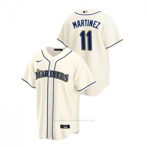 Camiseta Beisbol Hombre Seattle Mariners Edgar Martinez Replica Alterno Crema