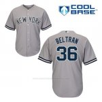 Camiseta Beisbol Hombre New York Yankees Carlos Beltran 36 Gris Cool Base