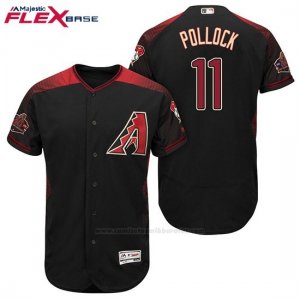 Camiseta Beisbol Hombre Arizona Diamondbacks 11 A.j. Pollock Negro Rojo Alterno 20 Aniversario Flex Base