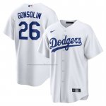 Camiseta Beisbol Hombre Los Angeles Dodgers Tony Gonsolin Primera Replica Blanco