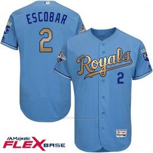 Camiseta Beisbol Hombre Kansas City Royals Alcides Escobar Campeones Flex Base