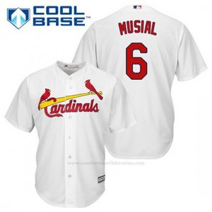 Camiseta Beisbol Hombre St. Louis Cardinals Stan Musial 6 Blanco 1ª Cool Base
