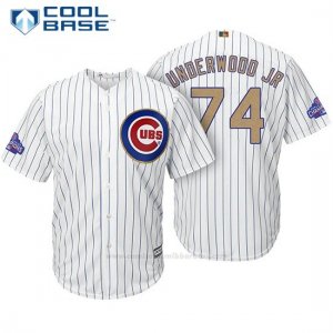 Camiseta Beisbol Hombre Chicago Cubs 74 Duane Underwood Jr. Blanco Oro Program Cool Base
