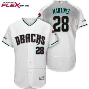 Camiseta Beisbol Hombre Arizona Diamondbacks 2017 Postemporada 28 Jd Martinez Blanco Flex Base