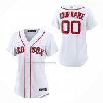 Camiseta Beisbol Mujer Boston Red Sox Primera Replica Personalizada Blanco Camiseta Beisbol Mujer Boston Red Sox Primera Replica Personalizada Blanco