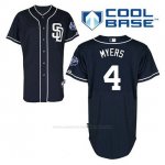 Camiseta Beisbol Hombre San Diego Padres Wil Myers 4 Azul Azul Alterno Cool Base