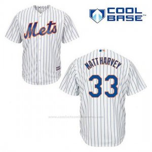 Camiseta Beisbol Hombre New York Mets Matt Harvey 33 Blanco 1ª Cool Base