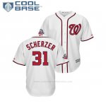 Camiseta Beisbol Hombre Washington Nationals Max Scherzer 2018 All Star Game Cool Base Blanco