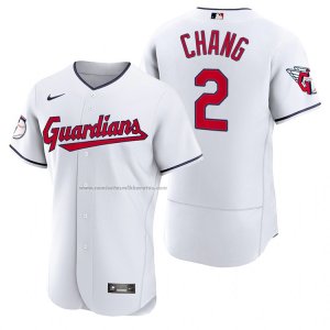 Camiseta Beisbol Hombre Cleveland Guardians Yu Chang Autentico Primera Blanco