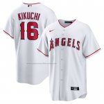 Camiseta Beisbol Hombre Los Angeles Angels Yusei Kikuchi Replica Blanco