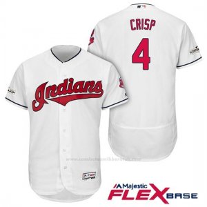 Camiseta Beisbol Hombre Cleveland Indians 2017 Postemporada Coco Crisp Blanco Flex Base