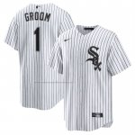 Camiseta Beisbol Hombre Chicago White Sox NO 1 Groom Primera Replica Blanco
