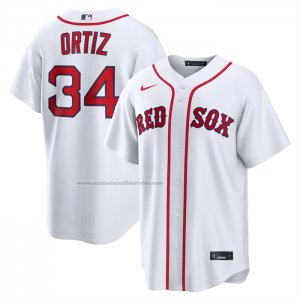 Camiseta Beisbol Hombre Boston Red Sox David Ortiz Replica Blanco