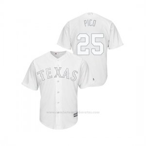 Camiseta Beisbol Hombre Texas Rangers Jose Leclerc 2019 Players Weekend Replica Blanco