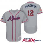 Camiseta Beisbol Hombre Atlanta Braves 2017 Estrellas y Rayas 12 A.J. Pierzynski Gris Flex Base