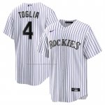 Camiseta Beisbol Hombre Colorado Rockies Michael Toglia Primera Replica Blanco