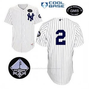 Camiseta Beisbol Hombre New York Yankees Derek Jeter 2 Blanco Gms The Boss Cool Base