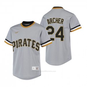 Camiseta Beisbol Nino Pittsburgh Pirates Chris Archer Cooperstown Collection Road Gris