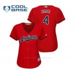 Camiseta Beisbol Mujer Indians Bradley Zimmer Cool Base Majestic Alternato 2019 Rojo