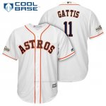 Camiseta Beisbol Hombre Houston Astros 2017 Postemporada Evan Gattis Blanco Cool Base