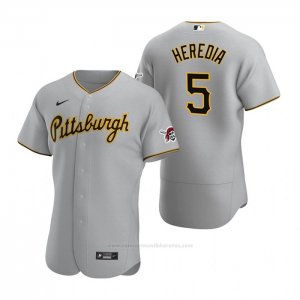 Camiseta Beisbol Hombre Pittsburgh Pirates Guillermo Heredia Autentico Road Gris