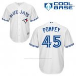 Camiseta Beisbol Hombre Toronto Blue Jays Dalton Pompey 45 Blanco 1ª Cool Base