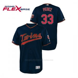 Camiseta Beisbol Hombre Minnesota Twins Martin Perez 150th Aniversario Patch Autentico Flex Base Azul