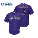 Camiseta Beisbol Hombre Colorado Rockies Carlos Gonzalez Cool Base Purple