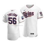 Camiseta Beisbol Hombre Minnesota Twins Caleb Thielbar 56 Autentico Primera Blanco