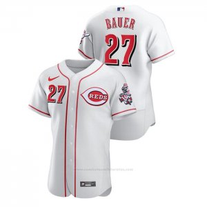 Camiseta Beisbol Hombre Cincinnati Reds Trevor Bauer Authentic Blanco