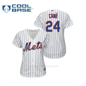 Camiseta Beisbol Mujer New York Mets Robinson Cano Cool Base Majestic Home Blanco