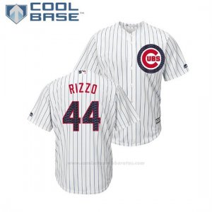 Camiseta Beisbol Hombre Chicago Cubs Anthony Rizzo 2018 Stars & Stripes Cool Base Blanco