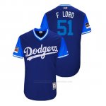 Camiseta Beisbol Hombre Los Angeles Dodgers Dylan Floro 2018 Llws Players Weekend F Loro Royal