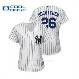 Camiseta Beisbol Mujer New York Yankees Andrew Mccutchen Cool Base 1ª Blanco