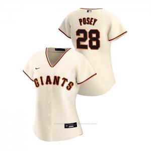 Camiseta Beisbol Mujer San Francisco Giants Buster Posey 2020 Replica Primera Crema