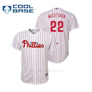 Camiseta Beisbol Nino Philadelphia Phillies Andrew Mccutchen Cool Base Replica Home Blanco