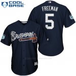 Camiseta Beisbol Hombre Atlanta Braves 5 Frojodie Freeman Azul 2017 Entrenamiento de Primavera Cool Base
