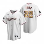 Camiseta Beisbol Nino Washington Nationals Juan Soto 2020 Gold Program Replica Blanco