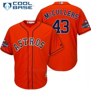 Camiseta Beisbol Hombre Houston Astros 2017 World Series Campeones Lance Mccullers Naranja Cool Base