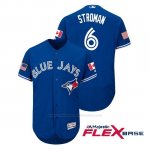 Camiseta Beisbol Hombre Toronto Blue Jays Marcus Stroman 2018 Stars & Stripes Flex Base Royal