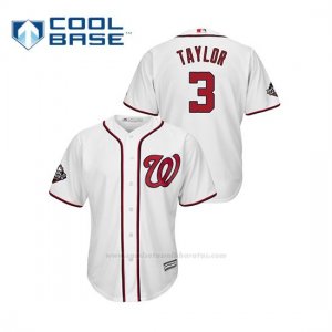 Camiseta Beisbol Hombre Washington Nationals Michael A. Taylor 2019 World Series Bound Cool Base Blanco
