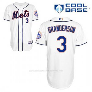 Camiseta Beisbol Hombre New York Mets Curtis Granderson 3 Blanco Alterno Cool Base